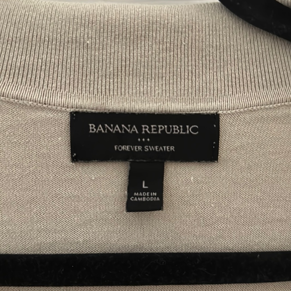 Banana Republic Beige Cropped Collared Sweater Top